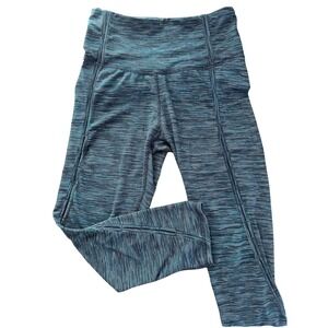 C9 by CHAMPION Dark Teal Heather Capri Leggings with Leg Cut-Outs Women's Small